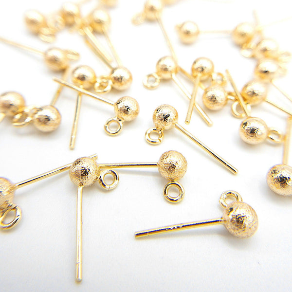 Ball Posts Stud Earring Post Finding in 18K Gold STARDUST Plating, 4mm –  UniqueBeadsNY